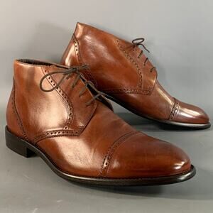 JOHNSTON MURPHY Size 11 Brown Mahagony Brogues Leather Chukka Boots